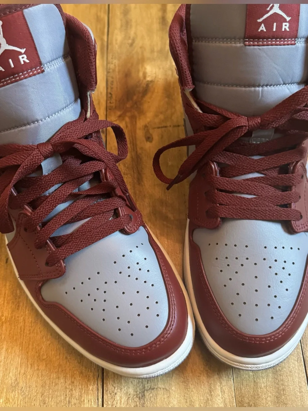 Nike Air Jordan 1 Mid Team Red Cherrywood Red Gray Men’s 10.5